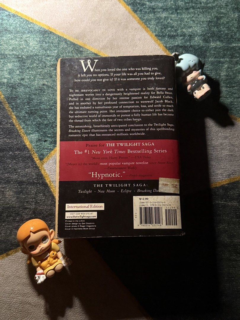 Breaking Dawn by Stephenie Meyer (Category: Storybooks) located in Manila. Submitted by maryyns (Listing ID 1460076470, Image 3). Description: - Breaking Dawn: The final book in The Twilight Saga - Author: Stephenie Meyer - Edition: International Edition - Format: Paperback - Ideal for fans of the series.