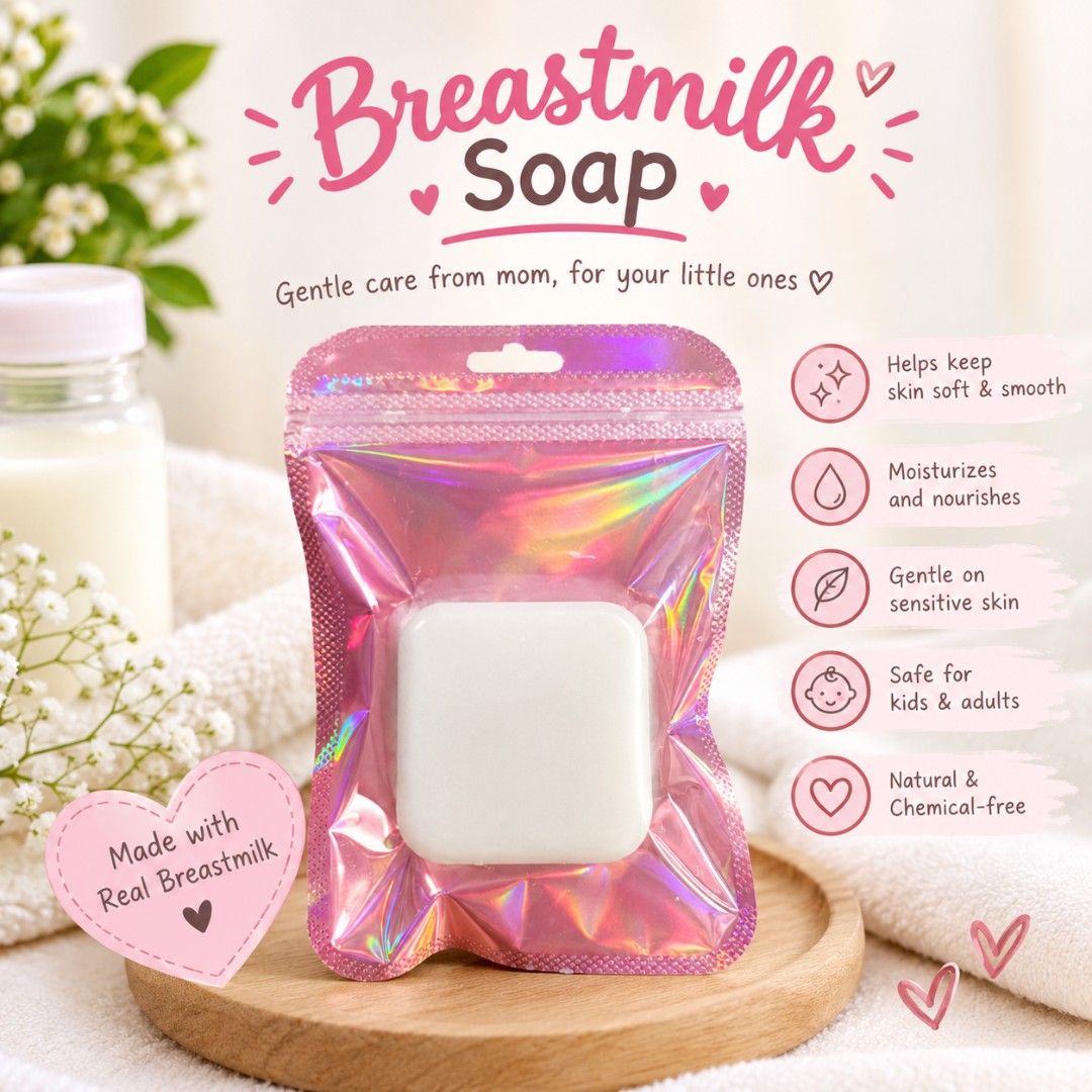 breast milk soap (Category: Baby Toiletries & Grooming) located in Mandaluyong City. Submitted by akooocgraxa (Listing ID 1460103044, Image 1). Description: 🧼🍼💕 3 Weeks of Using My Homemade Breastmilk Soap! 💕 We’ve been using my homemade breastmilk soap for 3 weeks now, and I’m happy to say that I’ve tried it not only on myself but also on my baby and the rest of the family. 🥰🤍 I especially love using it on my face—it leaves my skin feeling