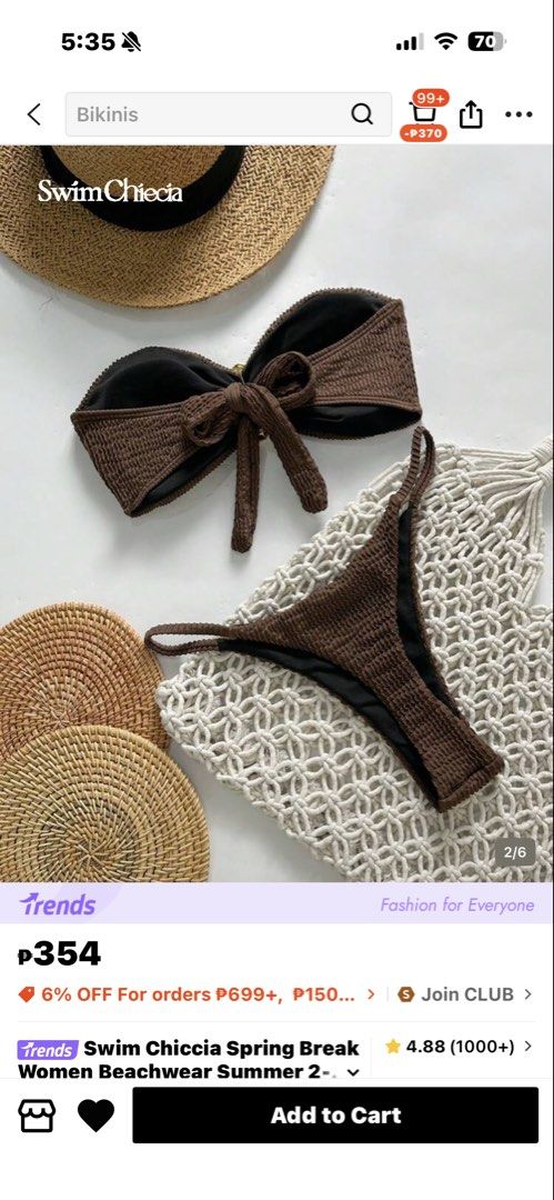 Brown Bikini (Category: Bikinis & Swimsuits) located in Taguig. Submitted by yanideclutters (Listing ID 1460009868, Image 3). Description: last price size small.