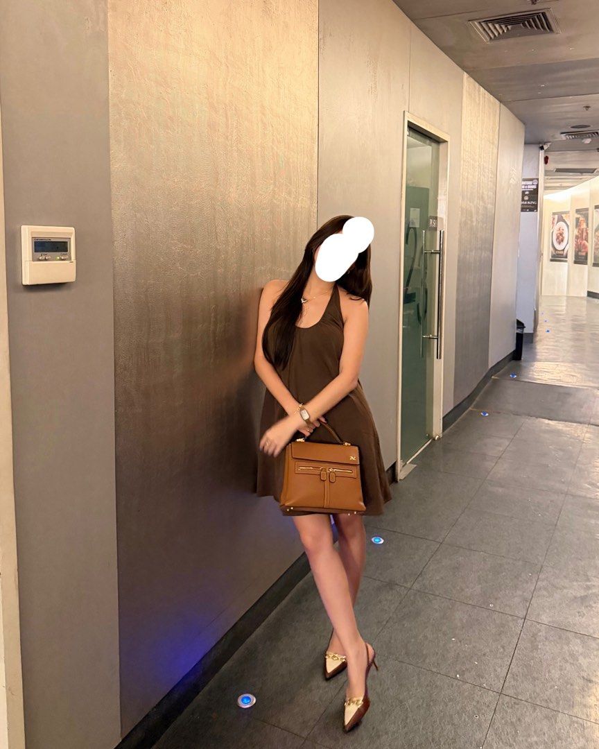 Brown Halter Neck Mini Dress (Category: Dresses) located in Cebu City. Submitted by zarizariii___ (Listing ID 1459922043, Image 3). Description: Worn only once for my best friend’s birthday dinner!.