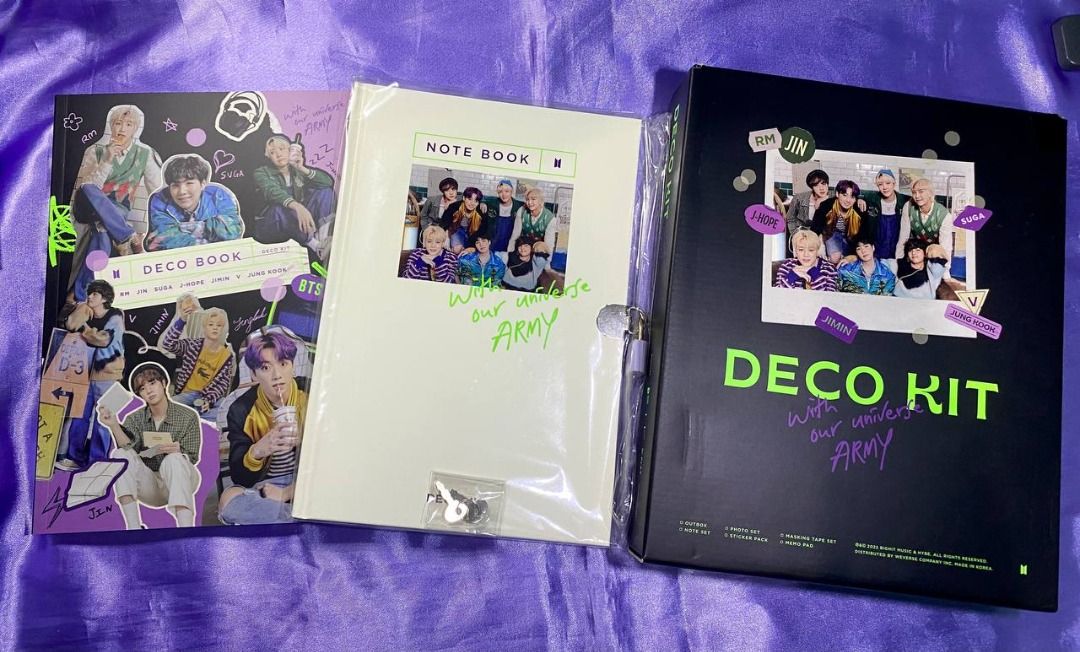 BTS Deco Kit (Category: K-Wave Merchandise) located in Pangil. Submitted by savedbybts613 (Listing ID 1459912190, Image 1). Description: Deco Kit - 685 inclusions : Outer Box, notebook with lock, Photobook RFS: I need to prioritize needs to survive (and medicines too) and pay loans for me and my son to survive. Adopted purchase amounting to 800 pesos up (excluding SF) will receive a random handmade BTS-inspired freebie. Kindly check captions for 