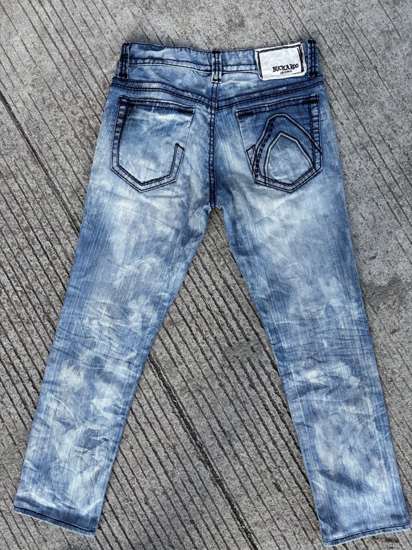 Buckaroo Original Blue Washed Denim Jeans (Category: Jeans) located in Manila. Submitted by panginoong_josh (Listing ID 1460101259, Image 2). Description: - Brand: Buckaroo Original - Color: Blue washed denim - Style: Distressed look - Unique features: Special stitching details, front left zip pocket - Closure: Button and zip - Occasion: Casual wear.