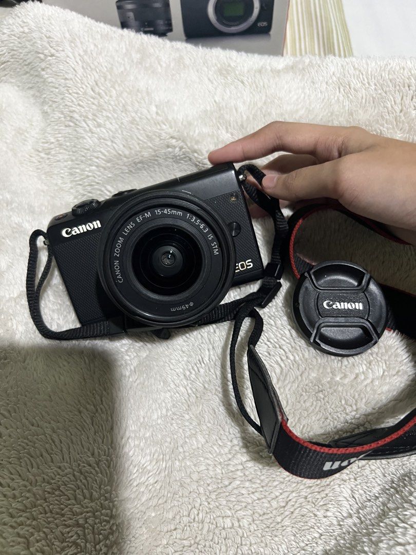 Canon EOS M100 (g7x dupe) (Category: Cameras) located in Balanga. Submitted by cantreplyherehahahaha (Listing ID 1460058923, Image 3). Description: For Sale Canon EOS M100 💗 No issue!! inclusions: Bag orig battery charger 15-45mm lens ₱25k Nego meet up or lbc & lala.