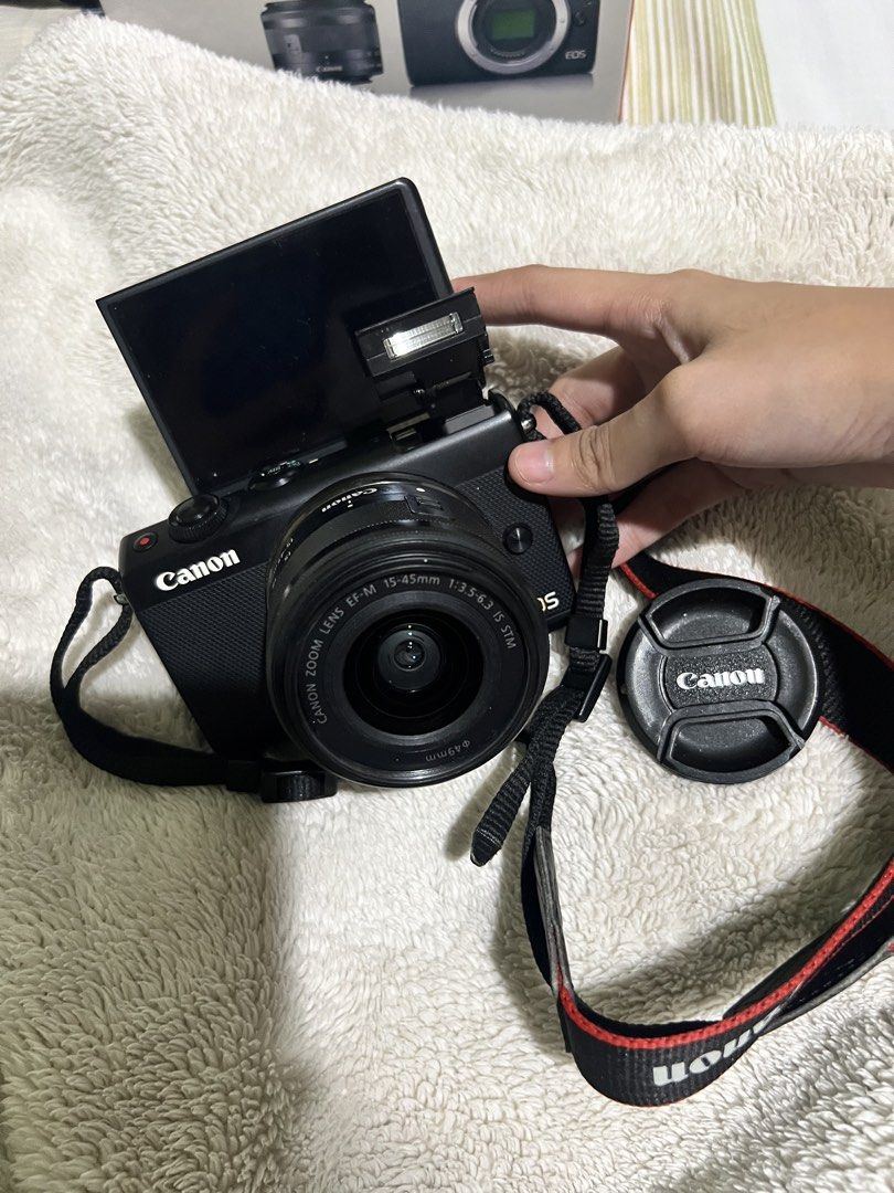 Canon EOS M100 (g7x dupe) (Category: Cameras) located in Balanga. Submitted by cantreplyherehahahaha (Listing ID 1460058923, Image 1). Description: For Sale Canon EOS M100 💗 No issue!! inclusions: Bag orig battery charger 15-45mm lens ₱25k Nego meet up or lbc & lala.