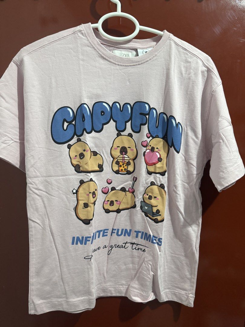 Capybara Capyfun T shirt (Category: Blouses) located in Manila. Submitted by ejjjjjjjt (Listing ID 1460029081, Image 2). Description: 13/14 Years old (164CM) Fits small to medium since medium size girly po..