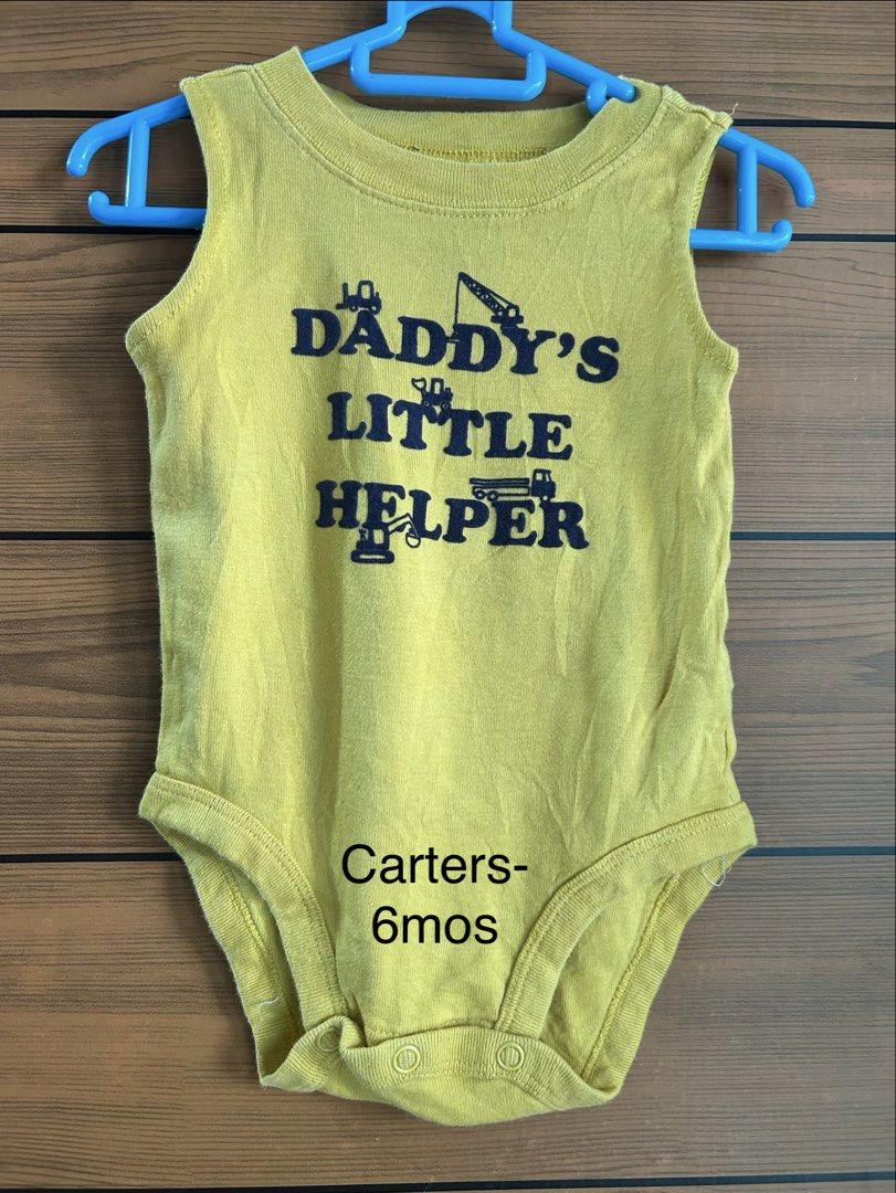 Carters sando/sleeveless onesies (Category: Babies & Kids Fashion) located in Manila. Submitted by truewind.e362a9 (Listing ID 1460055771, Image 1). Description: 6mos.