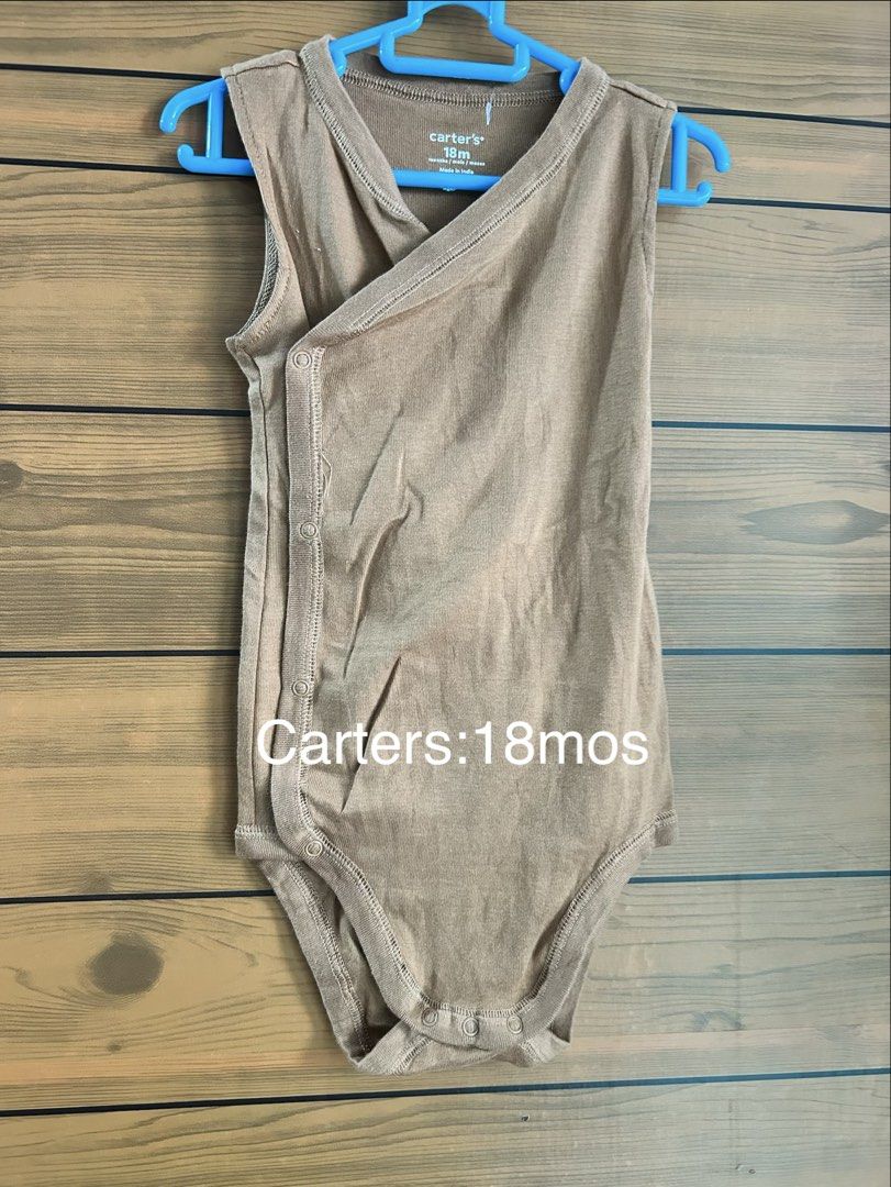 Carters sando/sleeveless onesies (Category: Babies & Kids Fashion) located in Manila. Submitted by truewind.e362a9 (Listing ID 1460059645, Image 1). Description: 18mos.