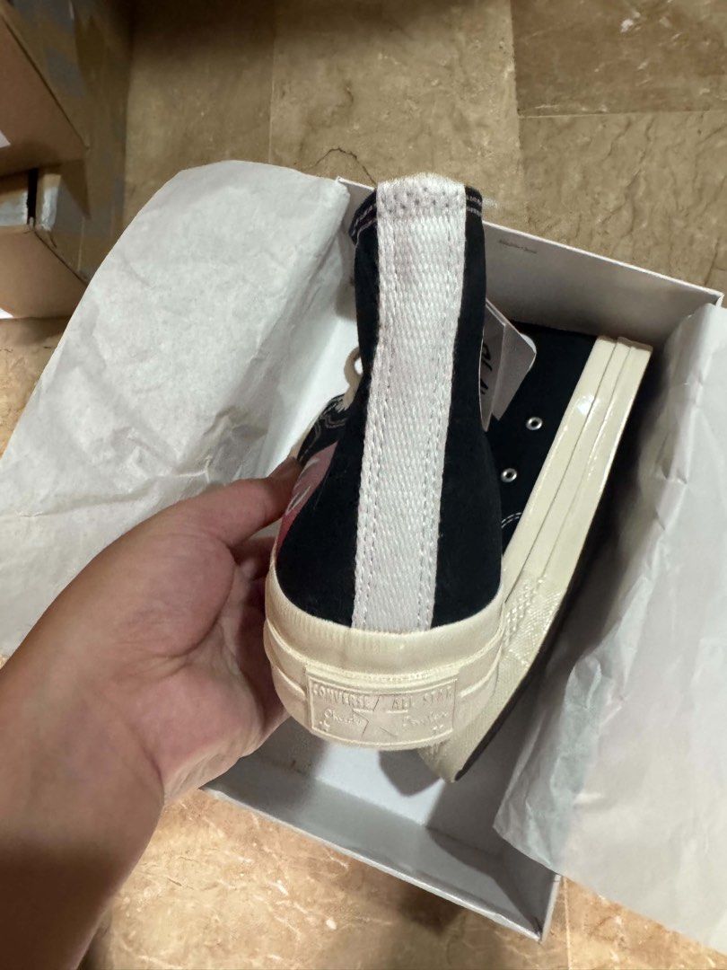 Cdg x converse high cut size 7.5 (Category: Sneakers) located in Quezon City. Submitted by chanpongli (Listing ID 1460092889, Image 3). Description: For sale Size 7.5uk 41eur Brandnew with box (Ua) ₱ 1,800.