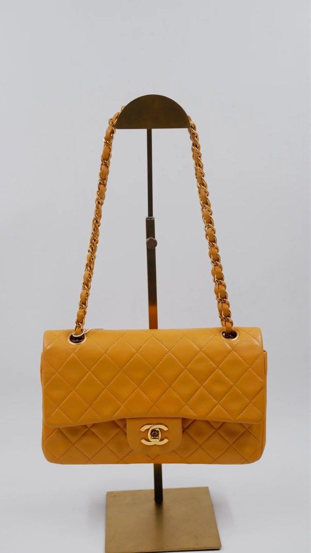 Chanel vintage classic flap series 3 (Category: Luxury Bags & Wallets) located in Quezon City. Submitted by slluxury_ph (Listing ID 1460087504, Image 1). Description: Overall Condition: Excellent Exterior Condition: Excellent Interior Condition: Excellent Rank: A Material: Lambskin Leather Made in: France Color: Mustard Measurements: L23CM X W6.5CM X H14CM Hardware: GHW Inclusions: Provided Dust Bag.