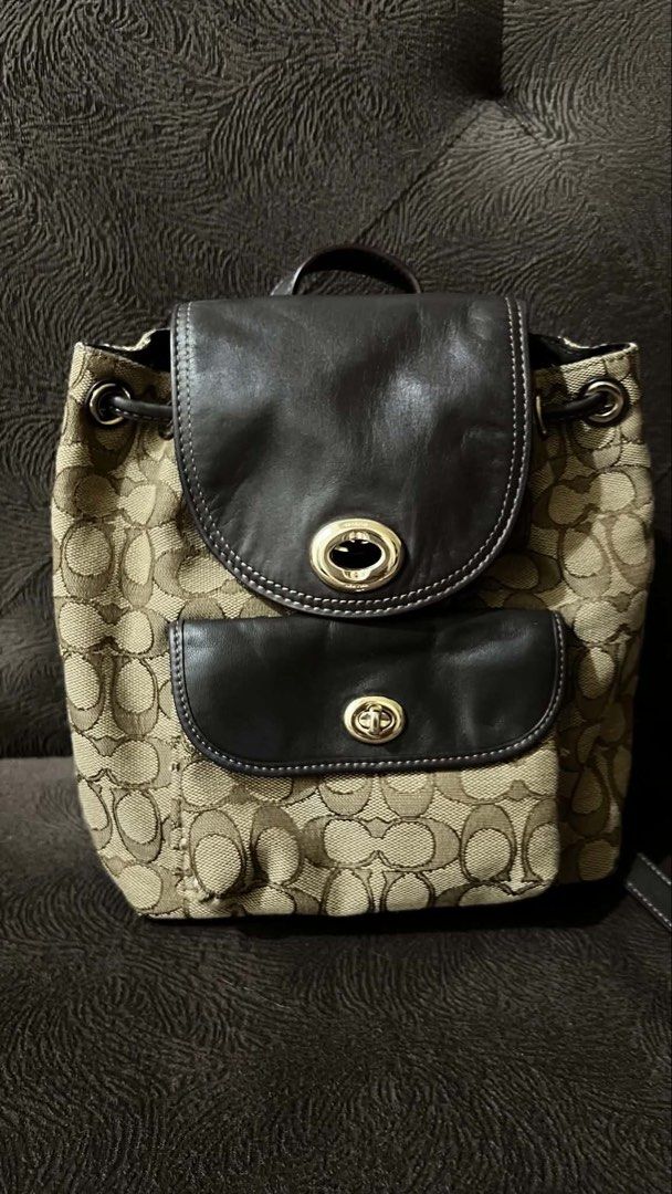 Coach Canvas Mini Turnlock Backpack (Category: Luxury Bags & Wallets) located in Manila. Submitted by coffeepanda1234 (Listing ID 1460065376, Image 1). Description: Good as new. Guaranteed original..