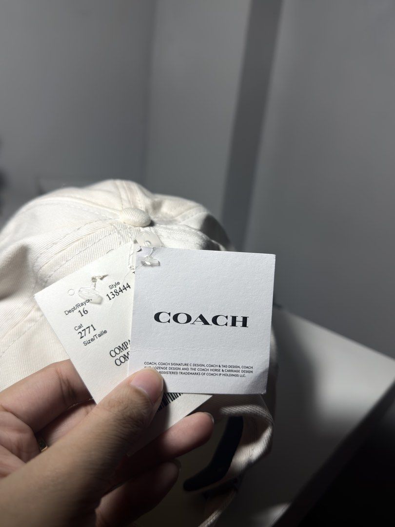 Coach Womens Embroidered Baseball Hat (Category: Hats & Beanies) located in Dasmarinas. Submitted by beisells (Listing ID 1460074139, Image 2). Description: Coach Baseball Hat - Bought from Canada - Authentic from Coach with tags - Color: Chalk (Dirty White/Beige) - Perfect addition to your accessories - Your next go-to hat! .