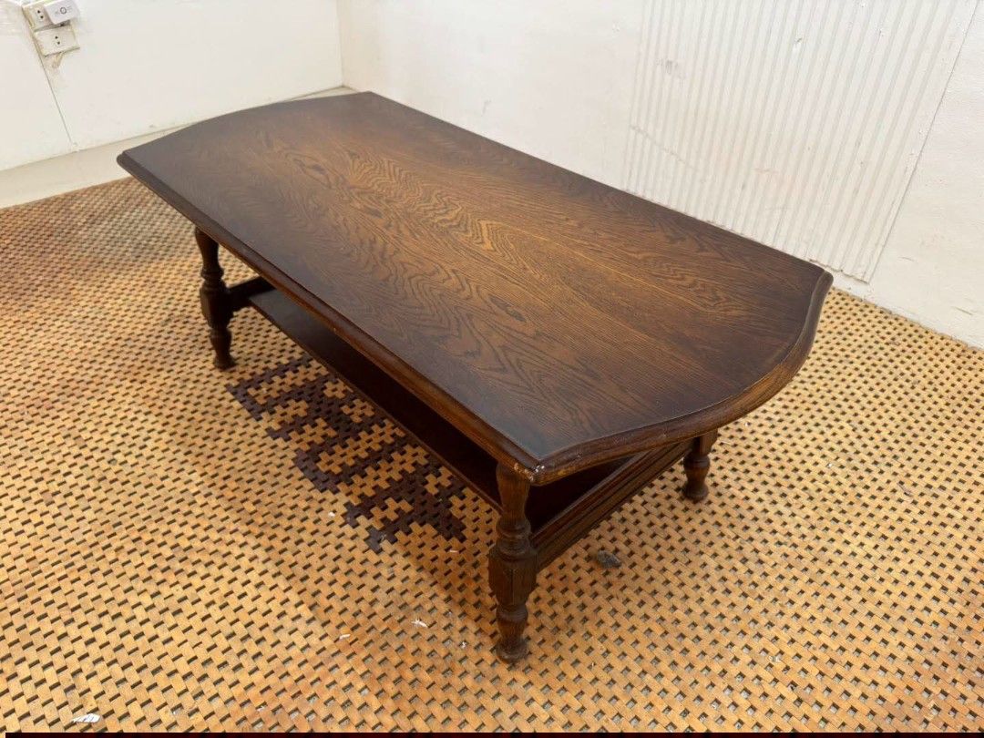 Coffee Table (Category: Tables & Sets) located in Meycauayan. Submitted by marygracecasimiro (Listing ID 1459910493, Image 3). Description: Classic Turned-Leg Wooden Coffee Table Price: 8,500 L47.5 x W21.5 x H18 In good condition💜💜 Featuring a beautifully grained wood top, sculpted turned legs, and a spacious lower shelf for display or storage..
