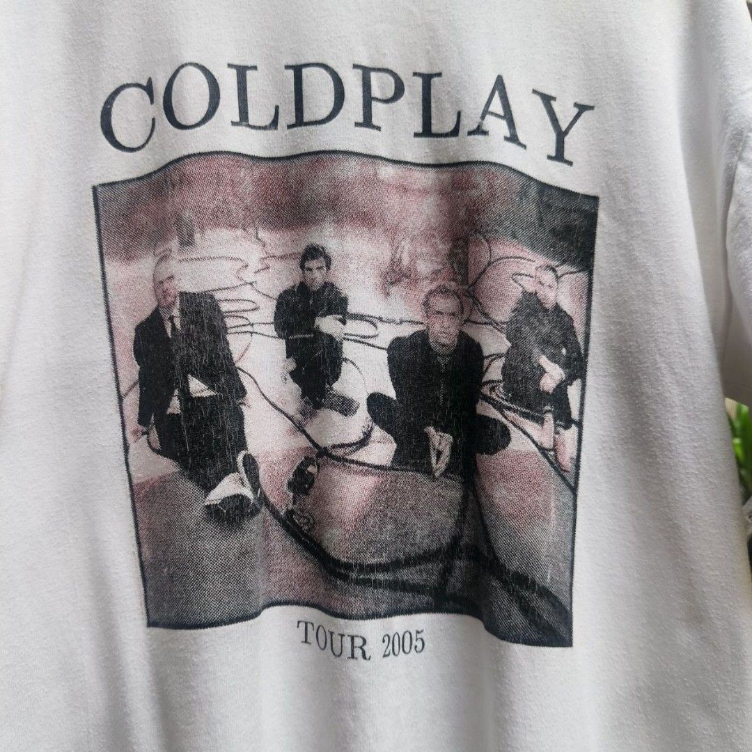 Coldplay 2005 Tour Shirt (Category: Shirts) located in Marikina City. Submitted by rvrctt (Listing ID 1459917762, Image 3). Description: Coldplay Tour 2005. From the Twisted Logic Tour in support of X&Y. Classic front photo print with the full North American tour stops on the back. A proper piece from one of Coldplay's biggest touring eras. 22 × 28 ₱5,499 💳 Gcash • Wise Marikina 📍 DM for more details..