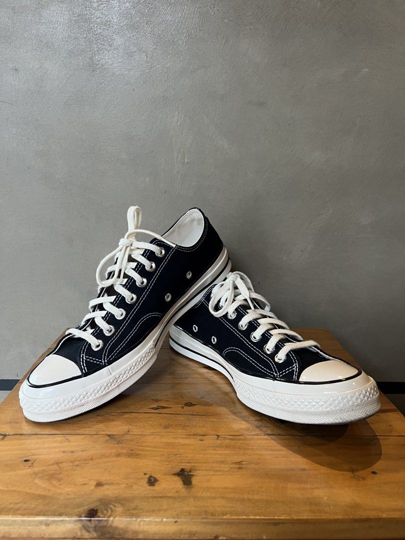 Converse Chuck Taylor All Star 70 Low Top Black (Category: Casual Shoes) located in Batangas. Submitted by kevinedward (Listing ID 1460001247, Image 1). Description: - Classic black Converse Chuck 70 low tops - White laces and sole - Durable canvas upper - Versatile staple for any wardrobe - Ideal for everyday wear and easy to pair with any outfit.