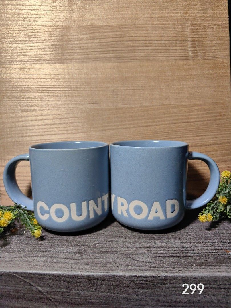 Country road mug by 2s (Category: Coffee & Tea Tableware) located in Calamba. Submitted by princesspauliney. (Listing ID 1460076027, Image 1). Description: Country road mug blue big size for coffee. 🔥✨ Shoppee check out.