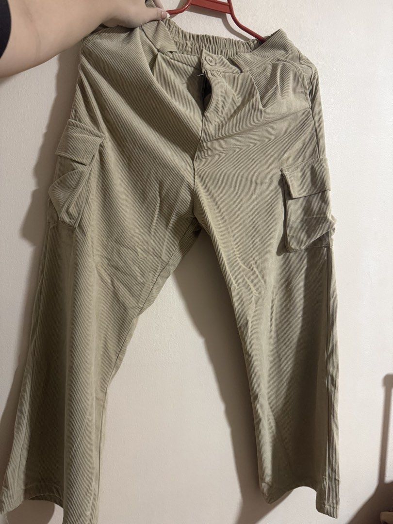 Cream Cargo corduroy pants (Category: Jeans) located in Binan City. Submitted by prelovedbykats_011 (Listing ID 1460053462, Image 1). Description: - cream corduroy cargo pants - good for casual - used twice.