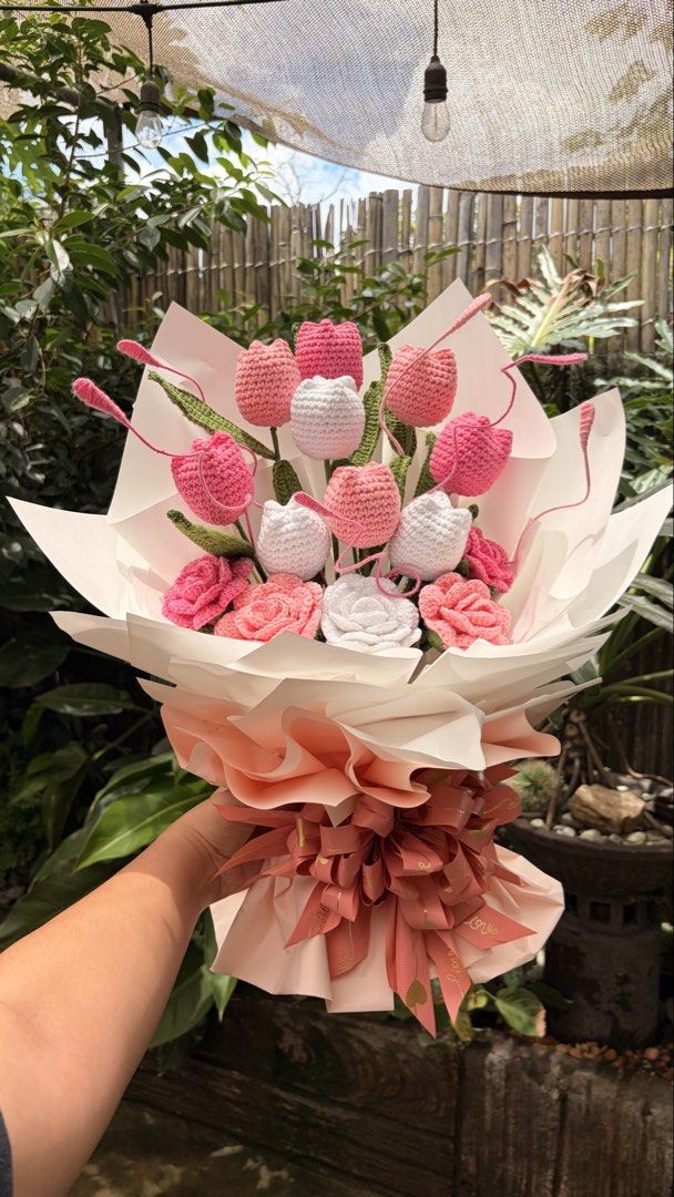 Crochet Flower Bouquets (Category: Handmade Craft) located in Manila. Submitted by keenfox-84bb (Listing ID 1460096934, Image 1). Description: 🌷🧶 flowers that never fade, made just for you. 💐 Handmade crochet flower bouquets crafted with love and a little bit of magic ✨ Perfect for birthdays, anniversaries, monthsaries, graduations, or just because. 🤍 🌸 choose your flowers 🎀 choose your colors 🧶 handmade with love 💐 forever flowers, forev