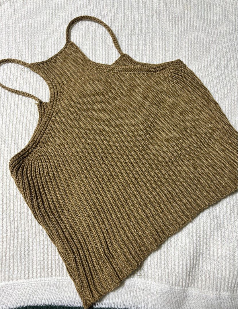 CROCHET TOPS (Category: Sleeveless) located in Pasay City. Submitted by allmypreloved_02 (Listing ID 1460013967, Image 2). Description: 🤎 CROCHET SLEEVELESS TOP ✨ Color: Brown ✨ Size: S-M ✨ Cute & stylish crochet design ✨ Lakas maka-sexy lalo na kapag fitted sa katawan 😍 ✨ Bagay sa lahat — easy to pair with jeans, shorts, skirts, or trousers ✨ Perfect for casual OOTD, beach trips, dates, or gala ✨ Pwedeng solo top or patungan ng inner/cami kung