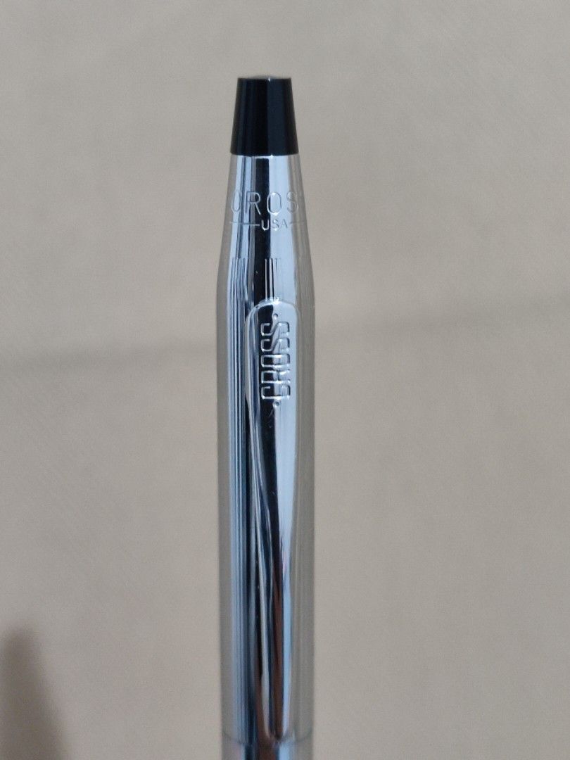 Cross Ballpoint Pen Chrome (As is condition) (Category: Stationery & School Supplies) located in Marikina City. Submitted by surplusbuffet (Listing ID 1460094816, Image 2). Description: - Classic chrome ballpoint pen by Cross - Made in USA - Writes smoothly for a comfortable experience - Refillable for long-lasting use - Ideal for everyday writing or as a thoughtful gift - A timeless and elegant writing instrument.