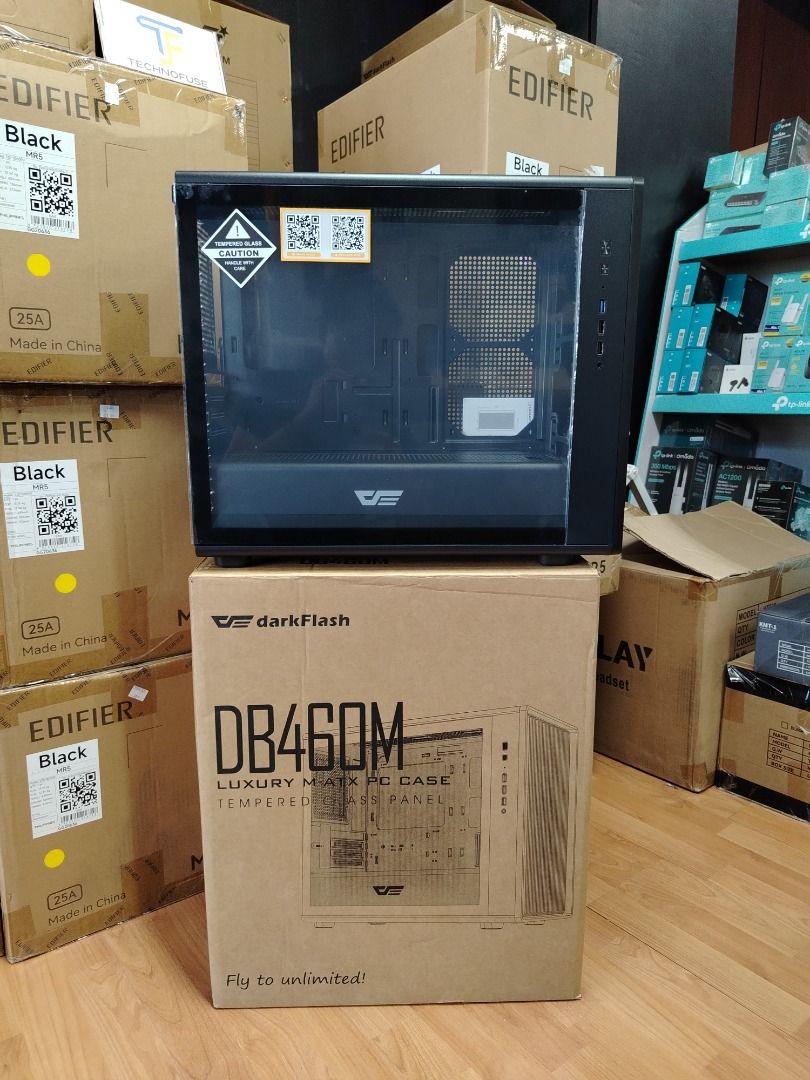 Darkflash DB460M Black mATX Tempered Glass Gaming PC Case (Category: Computer Parts) located in Pasig City. Submitted by technofuseofficial (Listing ID 1459983555, Image 1). Description: Darkflash DB460M Black mATX Tempered Glass Gaming PC Case Brand New and Original Items Store Location: 3Rd Floor Unit 303, 604 Shaw Boulevard, Barangay Kapitolyo, Pasig City Same Day Delivery: - Lalamove delivery within Metro Manila - For walk-ins: Always PM firs
