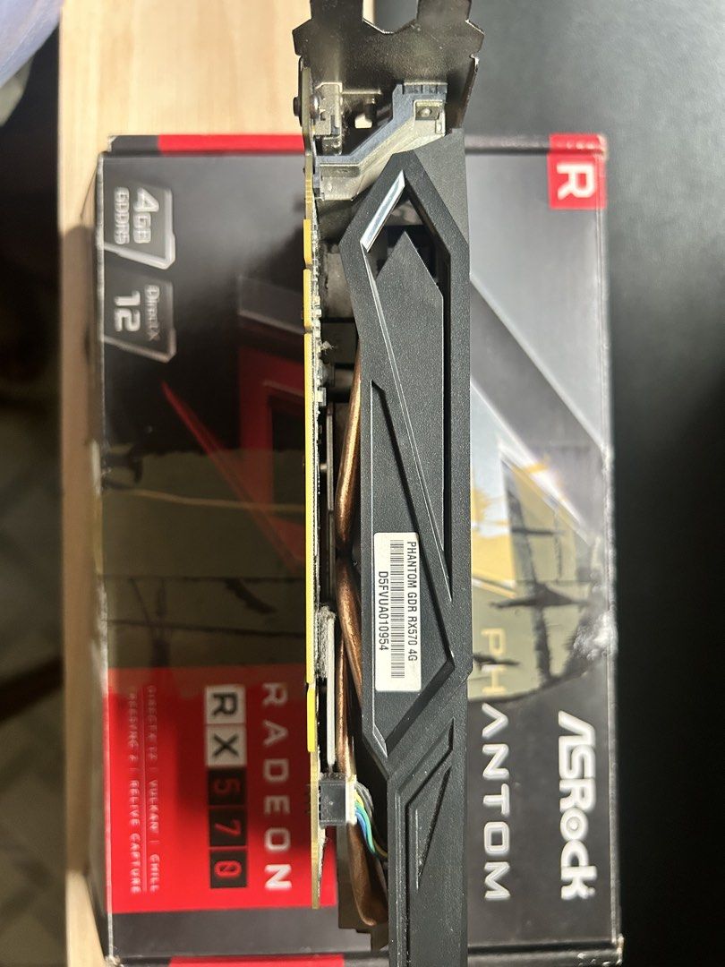 (DEFECTIVE) Asrock RX570 4Gb Phantom Gaming (Category: Computer Parts) located in Manila. Submitted by raymondv. (Listing ID 1459987596, Image 2). Description: Asrock RX570 4gb Phantom Gaming Issue: No display Bought bnew back in 2020 With box, cds, bracket and manual Location: North Caloocan Pick up/Online payment ok Shipping shouldered by buyer.