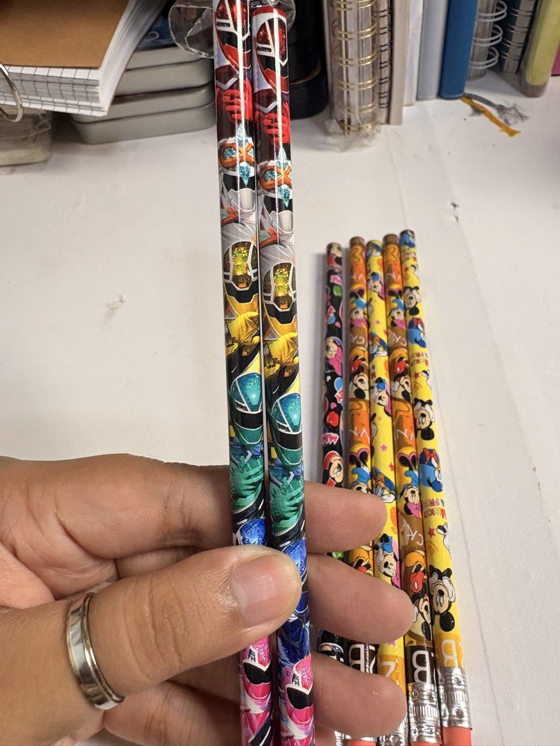 Disney & Power Rangers Pencils Set (Category: Craft Supplies & Tools) located in Pasig City. Submitted by purplewingsph1 (Listing ID 1460104879, Image 2). Description: - Bundle of 2B fun pencils - Features Mickey Mouse, Minnie Mouse, Donald Duck, and Power Rangers designs PAYO Only. Strictly no COD. (Please view my Carousell profile for proof of legitimacy: purplewingsph1) Mode of payment: Gcash, Maya, or Bank transfer (Seabank or UB) Mode of Del