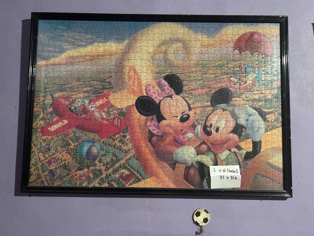 Disney Framed Jigsaw Puzzles (Category: Board Games & Puzzles) located in Los Banos. Submitted by annatolentinoxx (Listing ID 1459960730, Image 2). Description: Random Jigsaw Puzzle (frame included) - sizes indicated in the picture - small frames 300-400 each - big frame 1k each (orig Disney) - sealed baymax puzzle 500 Can do meet ups around Laguna area.