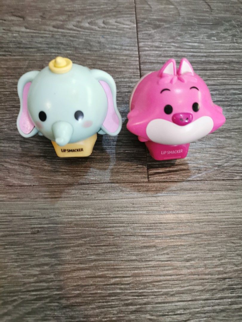 Disney Lip Smacker Dumbo & Cheshire Cat Lip Balm (Category: Makeup) located in Antipolo. Submitted by cynophiles96 (Listing ID 1459978965, Image 1). Description: 200 each HEAVILY USED, PLEASE REFER TO THE PHOTOS MOP: GCASH MOD : J&T (buyer's expense) .