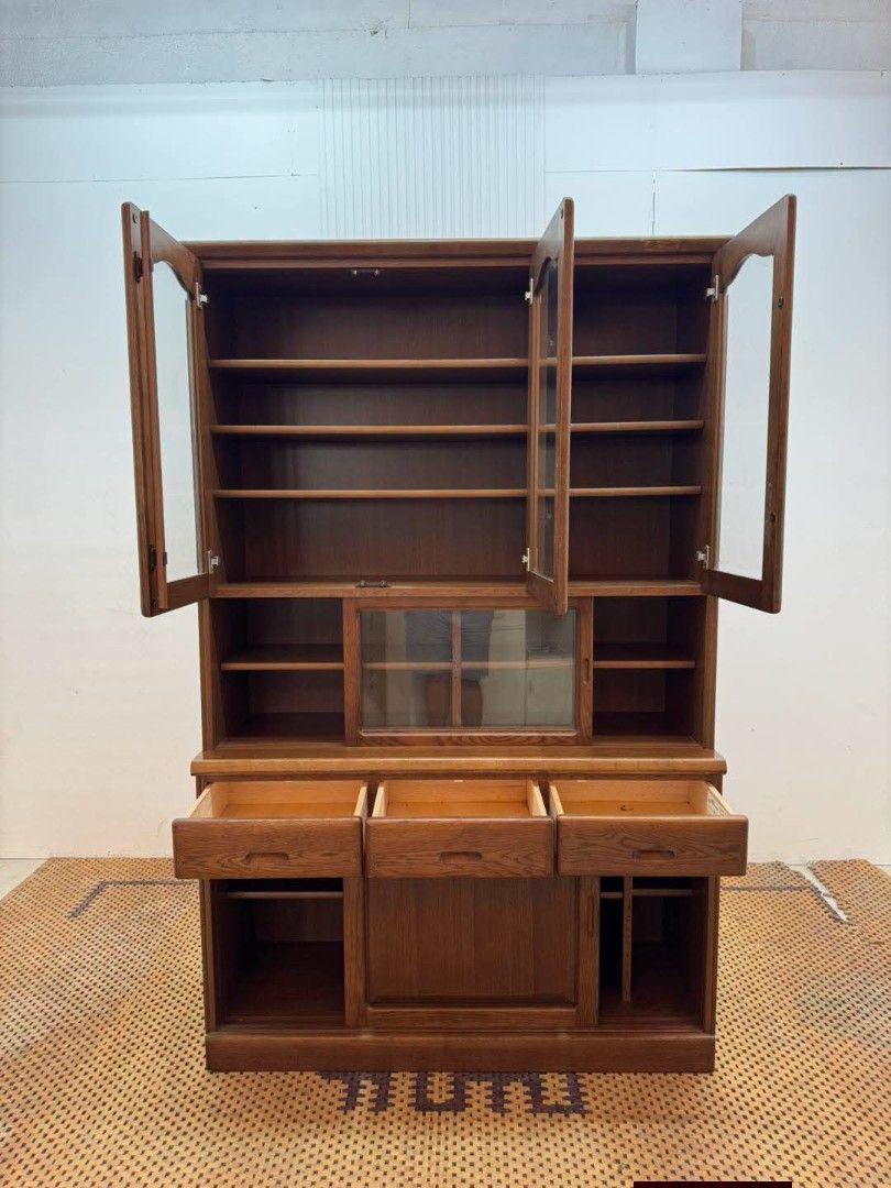 Display Cabinet (Category: Shelves, Cabinets & Racks) located in Meycauayan. Submitted by marygracecasimiro (Listing ID 1459906030, Image 2). Description: Big Elegant Wooden Display Cabinet Price: 15,900 L47.5 x W18 x H75 In good condition♥️.