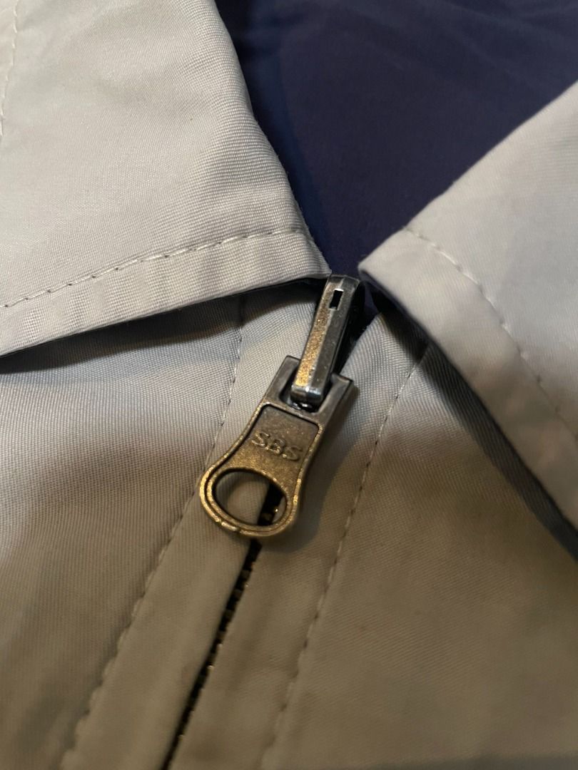 Double-Sided Work Jacket (Navy & Beige) (Category: Coats, Jackets and Outerwear) located in Antipolo. Submitted by Benjgeronimo (Listing ID 1460056911, Image 3). Description: Unbranded Double-Sided Work Jacket (Navy & Beige) Price: ₱300 Details: - Unbranded - Reversible/double-sided - Navy side and Beige side - Work jacket style Color rate: 6/10 Dimensions: 26x20.5 in Condition: - Needs wash - Navy side is faded - Beige side is kinda dirty - Colo