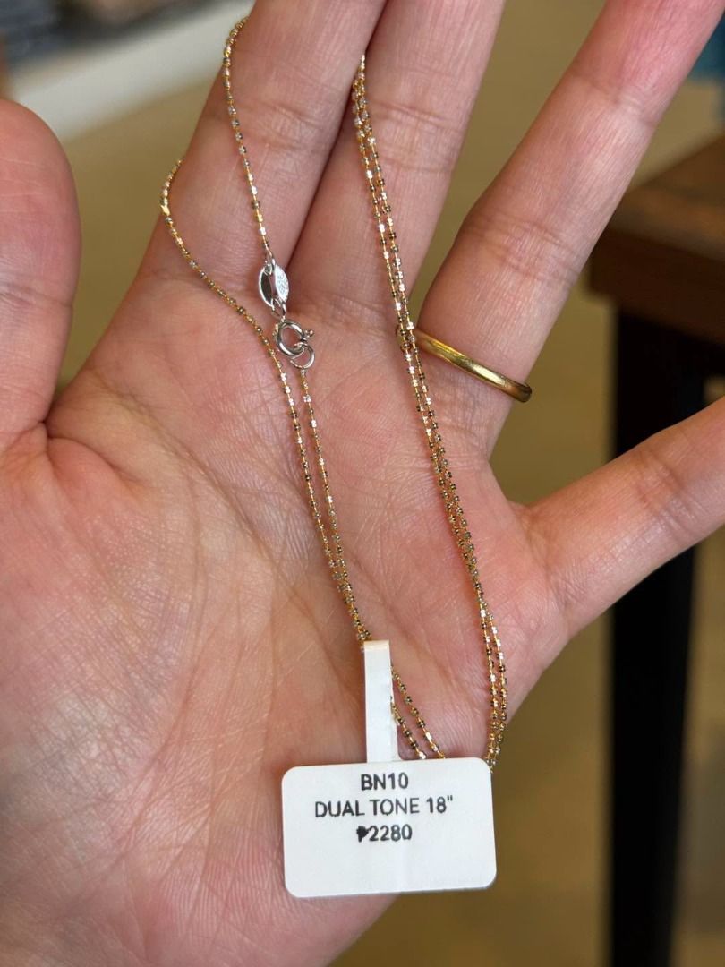 Dual-Tone Station Chain Necklace (Category: Necklaces) located in Baguio. Submitted by asna_taku (Listing ID 1459995068, Image 1). Description: ✨ NEW ARRIVAL | Dual-Tone Station Chain Necklace ✨ A delicate dual-tone silver station chain with a subtle sparkle—perfect for layering or wearing on its own. A versatile everyday chain that pairs beautifully with your favorite pendants. 🤍✨ ✨ Brand new ✨ Dual-tone finish ✨ 18” length ✨ Perfect for layeri