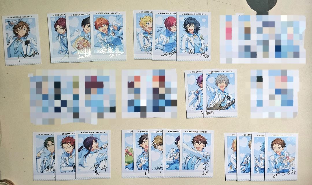 Ensemble Stars - 3rd Anniversary Pashas (Sold As Unit Sets) (Category: Raw Singles) located in Pasig City. Submitted by fun4re (Listing ID 1458972218, Image 1). Description: [Sold As Unit Sets !!] 1-2 unit sets: 50php each pasha 3-5 unit sets: 45php each pasha 5+ unit sets: 40php each pasha Sold ❌️: -Valkyrie, Eden, Fine, 2wink - ❌️ Sensitive Buyers - You can DM for more pictures / to check conditions - Location: Pasig City, NCR - MOP: Gcash - De