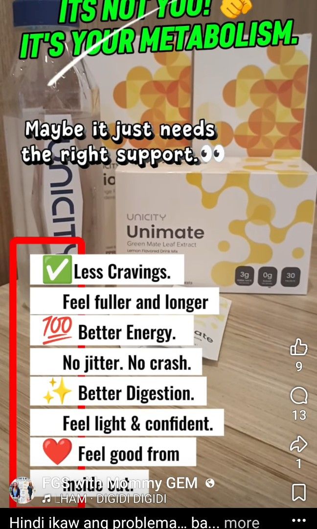 Feeling Great System Tea and Fiber (Category: Health Monitors & Weighing Scales) located in Quezon City. Submitted by comforthrone (Listing ID 1459921660, Image 2). Description: 🍵 UNICITY UNIMATE + 🌿 BALANCE FIBER A simple daily routine to support energy, focus, fullness, digestion, and healthy metabolic function. 🍵 UNIMATE TEA Made with concentrated Yerba Mate, Unimate is designed to support: ⚡ Energy, endurance & stamina 🧠 Focus and healthy