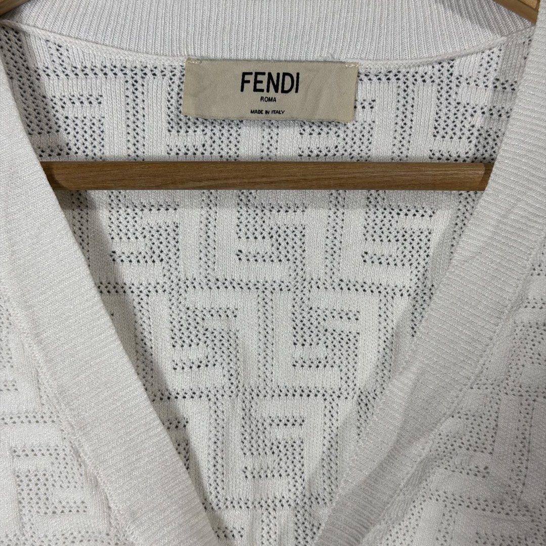 FENDI (Category: Longsleeves) located in Mangaldan. Submitted by restyletrends.ph (Listing ID 1460065455, Image 3). Description: Fendi crop top cardigan Size : Small to Medium Length : 16.5 Width : 17 Color rate : 10/10 Like new No issue.