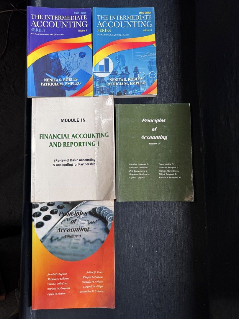 FS Decluttering First Year Accountancy Books (Category: Textbooks) located in Rizal. Submitted by noflewolm (Listing ID 1459982021, Image 2). Description: FS Accountacy Textbooks Some books have annotations and highlights Law by Hector De Leon 2016 Edition - 350 PHP for 3 Auditing and Assurance 2021 Edition - 250 PHP for 2, minimal highlights and notes The Intermediate Accounting 2019 Edition Vol. 2 and 3 - 250 PHP for both Principles of Accounti