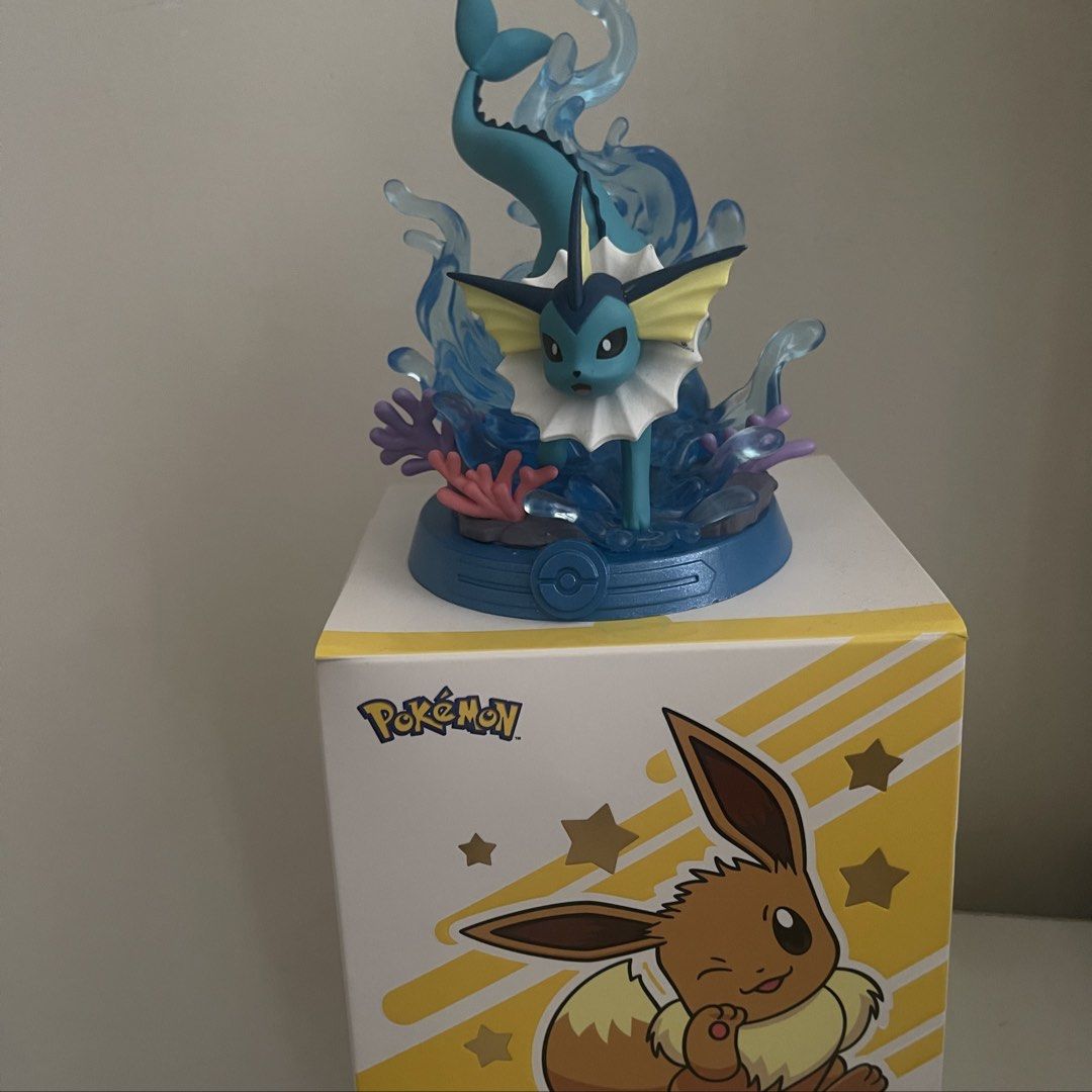 Funism Pokemon Adventure Eevee Series (Category: Figurines & Statues) located in Bacolor. Submitted by fushi6uro (Listing ID 1459924576, Image 2). Description: Selling an official, licensed Funism Pokémon Vaporeon collectible figure featuring dynamic water splash effects and a detailed coral reef base! Brand: Funism (100% Officially Licensed Pokémon Product) Condition: Pre-loved / Displayed only. Excellent, crisp condition with clean paint detail