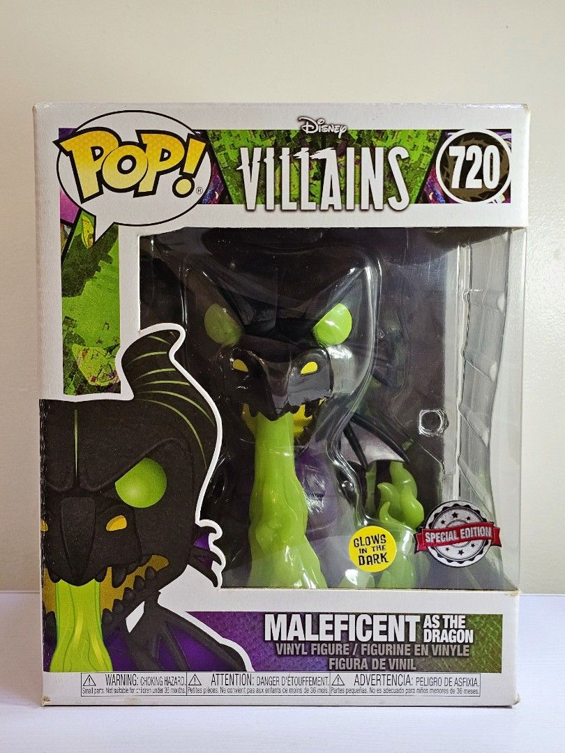 FUNKO POP MALEFICENT DRAGON FORM (Category: Designer & Blind Box Toys) located in Marikina City. Submitted by vtoyscollectibles (Listing ID 1460042638, Image 1). Description: 𝗗𝗘𝗧𝗔𝗜𝗟𝗦: Box Condition: 9/10 Glow in the dark Location: Marikina Actual photos posted 𝗣𝗔𝗬𝗠𝗘𝗡𝗧: BDO or GCash 𝗦𝗛𝗜𝗣𝗣𝗜𝗡𝗚: Via Lalamove.