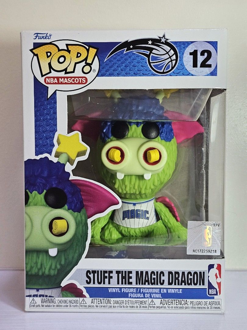 FUNKO POP NBA MASCOTS STUFF THE MAGIC DRAGON (Category: Designer & Blind Box Toys) located in Marikina City. Submitted by vtoyscollectibles (Listing ID 1460044061, Image 1). Description: 𝗗𝗘𝗧𝗔𝗜𝗟𝗦: Box Condition: 9.5/10 Location: Marikina Actual photos posted 𝗣𝗔𝗬𝗠𝗘𝗡𝗧: BDO or GCash 𝗦𝗛𝗜𝗣𝗣𝗜𝗡𝗚: Via Lalamove.