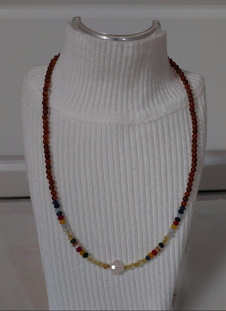 Garnet with Mixed Stones Necklace (Category: Necklaces) located in Gapan. Submitted by purseofjune (Listing ID 1460058052, Image 2). Description: 16" + 2" extension chain 4mm beads.