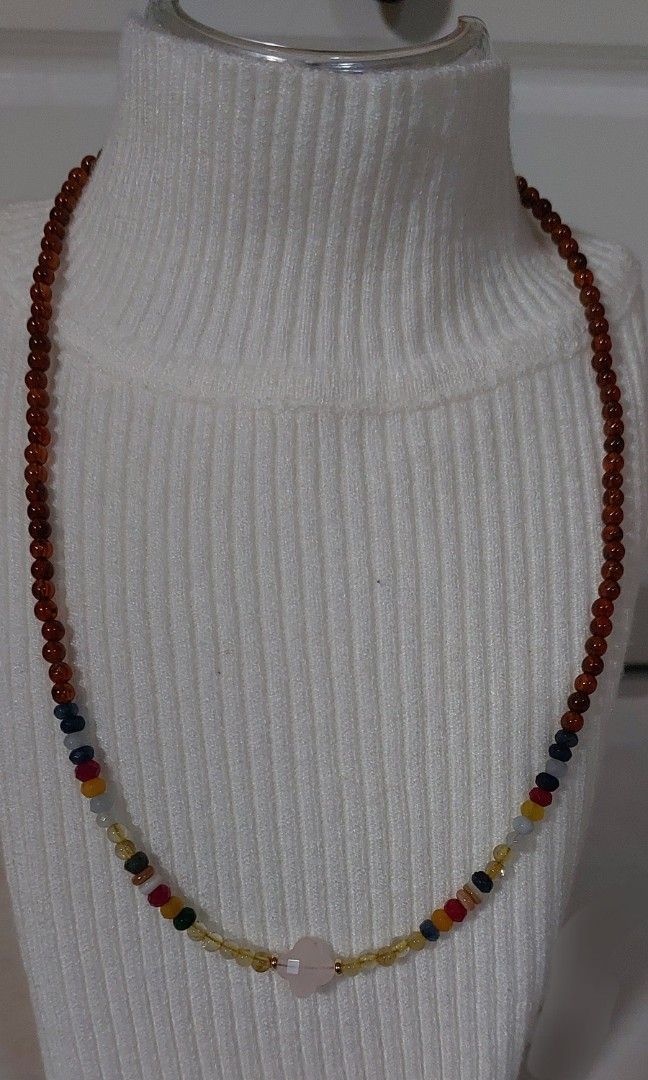 Garnet with Mixed Stones Necklace (Category: Necklaces) located in Gapan. Submitted by purseofjune (Listing ID 1460058052, Image 3). Description: 16" + 2" extension chain 4mm beads.