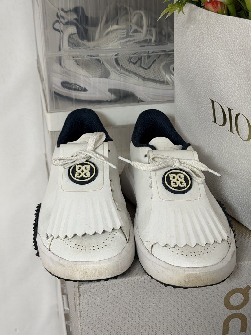 GFORE GOLF SHOES (Category: Sneakers) located in Mandaluyong City. Submitted by strawberryvanilla08 (Listing ID 1459917465, Image 1). Description: G Fore Golf Shoes White | Navy Blue Used once, too small for me huhu Will get same shoes buy bigger size.