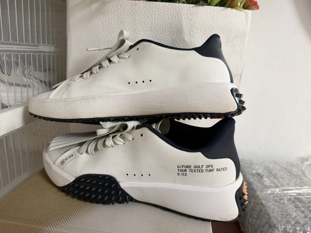 GFORE GOLF SHOES (Category: Sneakers) located in Mandaluyong City. Submitted by strawberryvanilla08 (Listing ID 1459917465, Image 3). Description: G Fore Golf Shoes White | Navy Blue Used once, too small for me huhu Will get same shoes buy bigger size.
