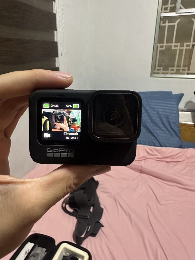 Gopro Hero 9 with Chest Mount + Accessories (Category: Video Cameras) located in Manila. Submitted by lxthr.arvs (Listing ID 1460076306, Image 3). Description: Includes the following: • Gopro unit • Battery • Chest Mount • Other Accessories Reason for Sale: Helping a friend. For video samples, dm me.