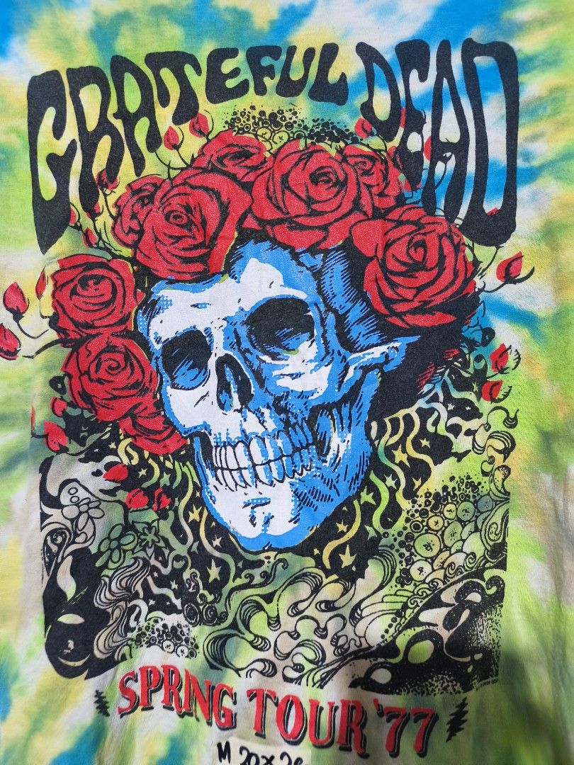 GRATEFULL DEAD (Category: Tshirts & Polo Shirts ) located in Pasay City. Submitted by tananoy0508061 (Listing ID 1460078208, Image 2). Description: - Unique tie-dye design - Features Grateful Dead Spring Tour '77 graphic with skull and roses - Made from 100% comfortable cotton - Size Medium (M) - Ideal for any Grateful Dead fan (Deadhead).