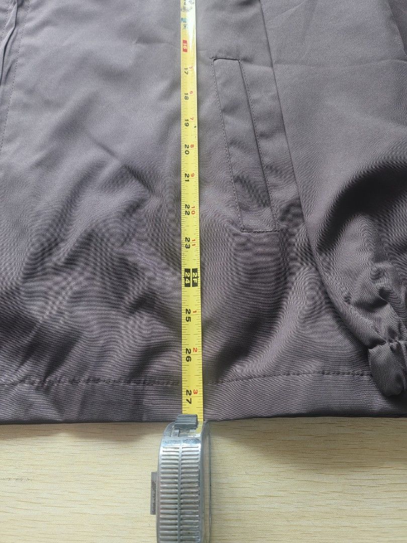 Grey Zip-Up Jacket (Category: Coats, Jackets and Outerwear) located in Quezon City. Submitted by brycine022416 (Listing ID 1460062585, Image 2). Description: - Grey zip-up jacket - Collared neckline with full zip closure - Two side pockets - Elasticated cuffs and hem - Ideal for layering - Measurements: Length approx. 26 inches, Pit to pit approx. 22 inches.