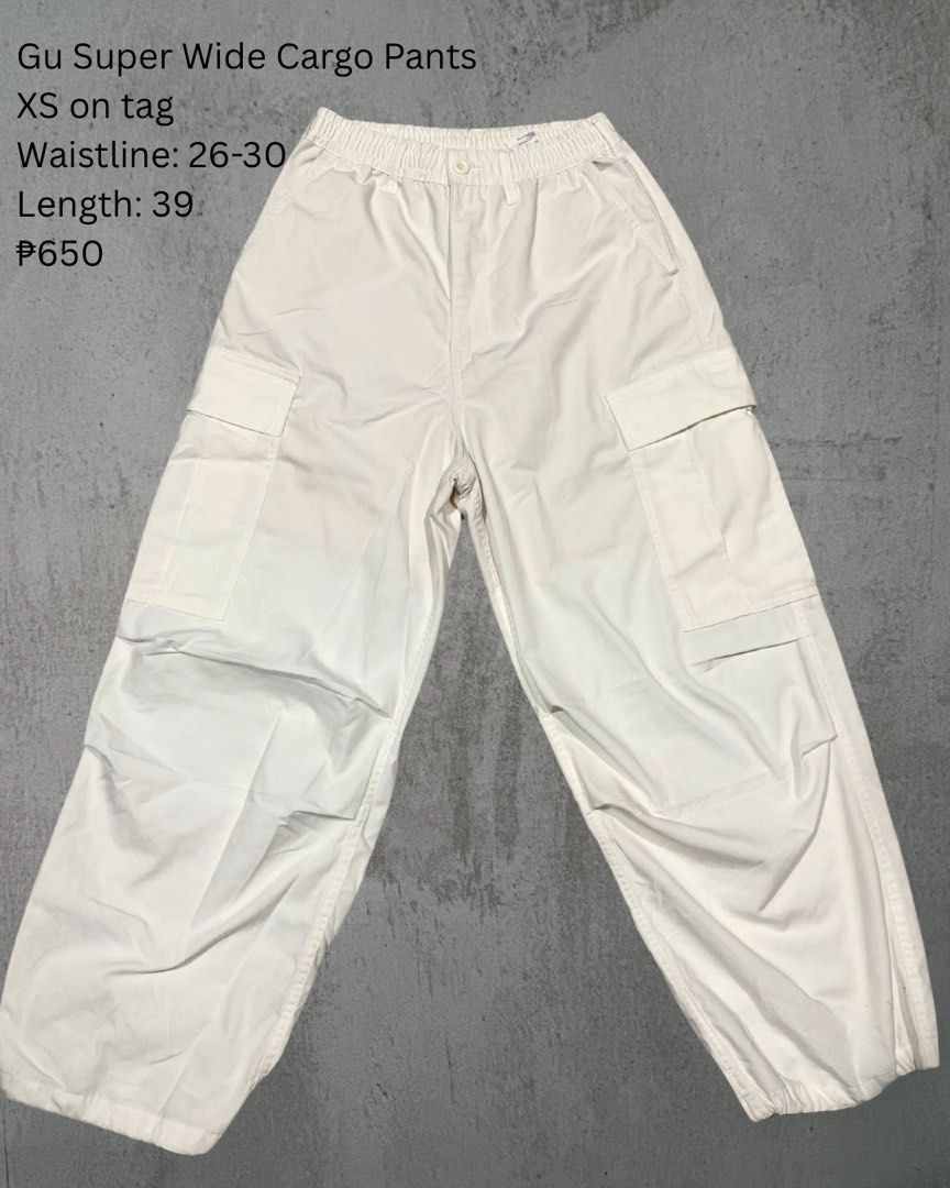 GU Super Wide Cargo pants (26-30) (Category: Joggers) located in Manila. Submitted by uniqssentials.co (Listing ID 1460091682, Image 1). Description: Malabon City Meet up/Jnt/Lalamove Delivery.