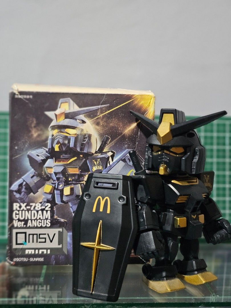 Gundam RX 78 mcdonalds qmsv (Category: Gundam & Model Kits) located in M'Lang. Submitted by brawlersgallery8080 (Listing ID 1460104861, Image 1). Description: -gundam mcdonalds special qmsv -comes with box -box has dents but the figure overall is still in very good condition -Authentic -complete with Sheild MOD: JNT (SF shouldered by the buyer) MOP: GCASH.