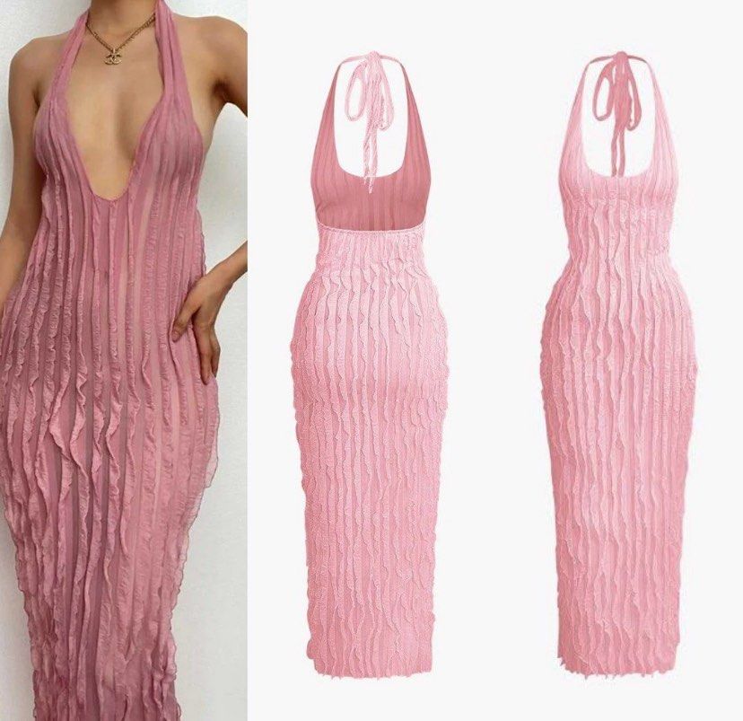 Halter Ruffle Dress - XS to S (Category: Dresses) located in Cebu City. Submitted by ChaKoleksyon (Listing ID 1459929430, Image 1). Description: This bodycon dress is sooo soooo gorgeous! Hard to let go huhu amponin niyo na :) Best Fit XS to Small. Na awra ko lang once 🥰.
