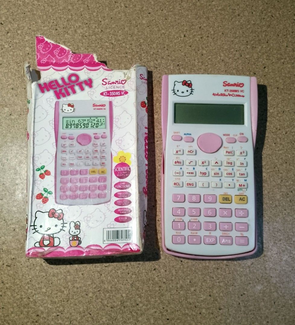 HELLO KITTY Calculator (Category: Stationery & School Supplies) located in Paranaque City. Submitted by unlishopparanaque (Listing ID 1460000846, Image 1). Description: P75 only Location:Paranaque Meetup: SM BF (+P50 hf for orders below 1k) Shipping via Lalamove and JnT Express only MOP: COD and Gcash available #hellokittycalculator #hellokitty #sanrio #hellokittycollection #hellokittyscientificcalculator.
