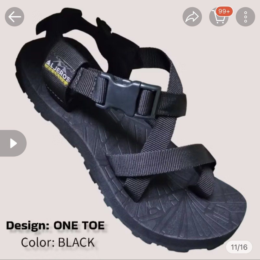 Hiking Sandals (Category: Flats & Sandals) located in Manila. Submitted by cassyandco. (Listing ID 1459960608, Image 1). Description: - ALJEROS ONE TOE sandals in black - Durable straps and sturdy sole - Ideal for outdoor adventures or casual wear - Easy-to-adjust buckle for a perfect fit - Comfortable for your next trip.
